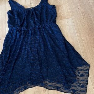 Very blue lace mini formal tank dress by Love Reign.